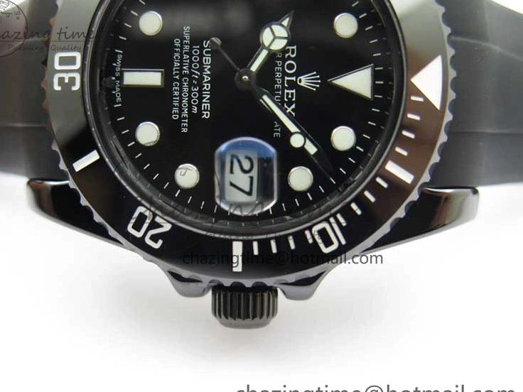 MiroTime 0122 Submariner 40mm Black Ceramic 5GF Best Edition Black Dial on Black Rubber Strap SA Unique 2464